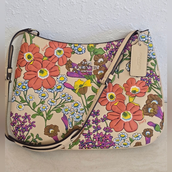 Coach Penelope shoulder bag with floral print Leather NWOT Spring Easter Bag - Picture 10 of 10